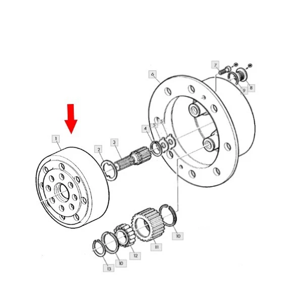 E1NN1N043A 83927789 Ring Gear fit Ford/New Holland 5610 6610 7610 7710 7910 8210